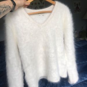 Fuzzy White Sweater